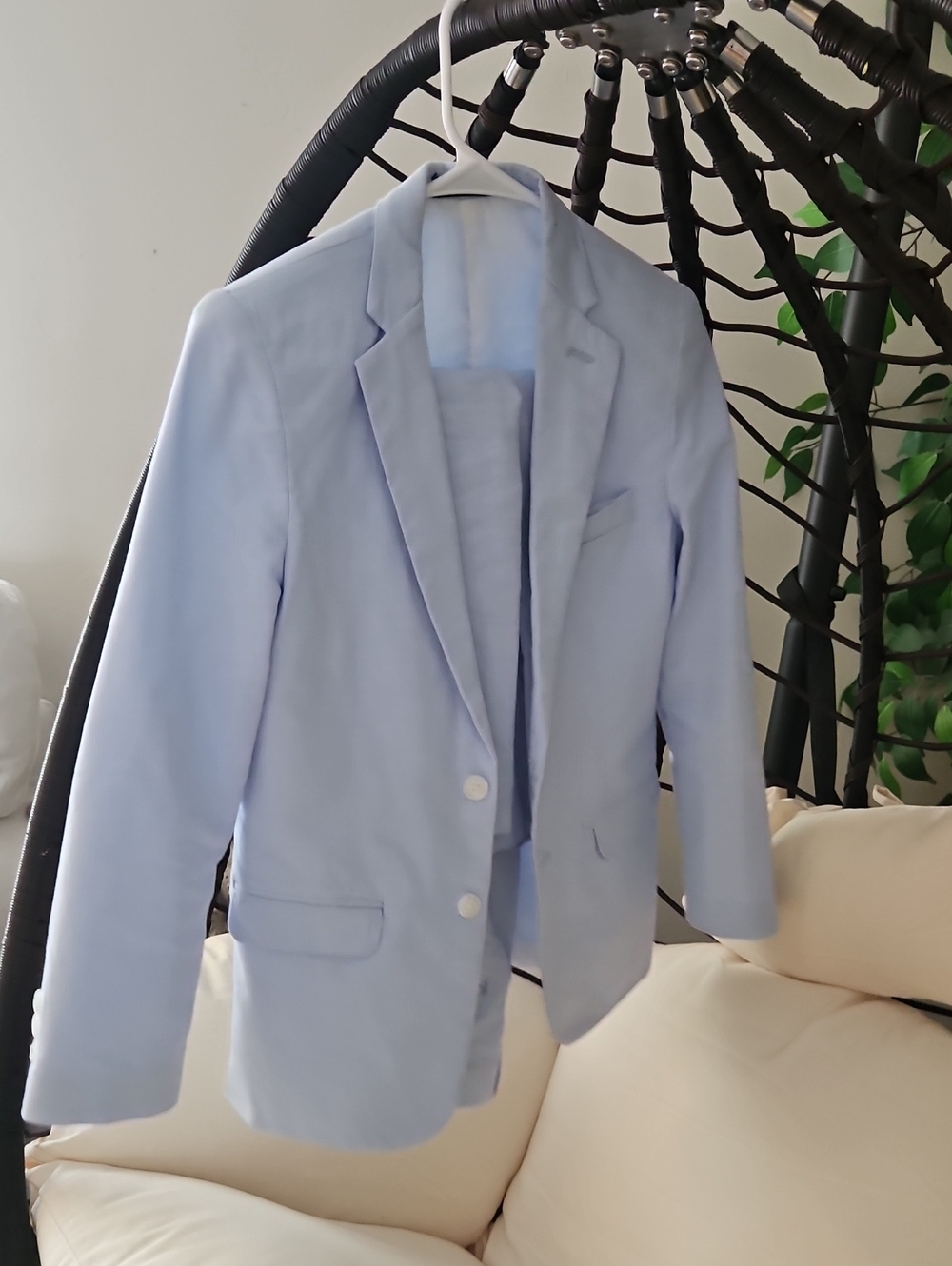 Light Blue Men's Two-Button Blazer - Classic Tailored Sport Coat